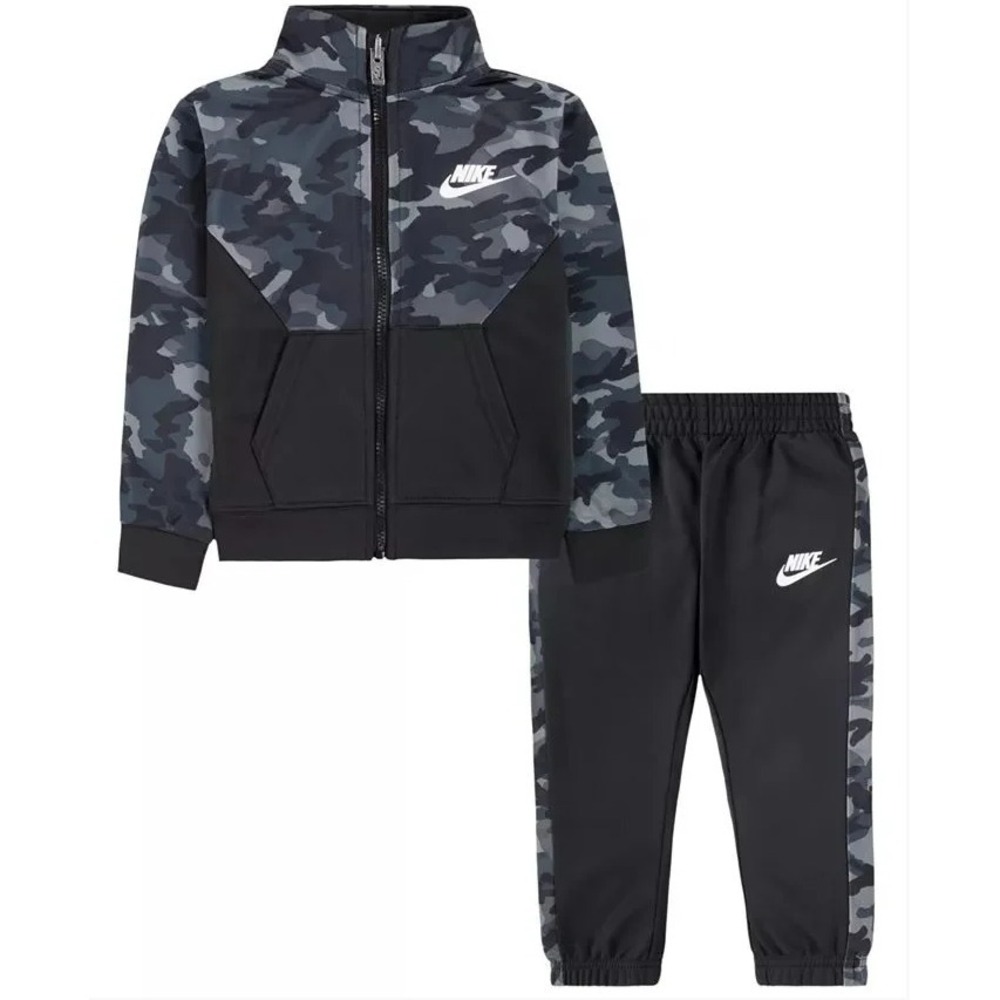 Nike Therma Dri-Fit Kids Size 5 Jacket & Pants Set Black Camo 2 Piece 76H109-023 - Picture 3 of 6